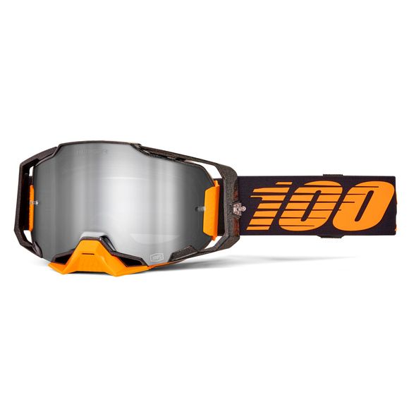 Cross mask 100% Armega Hiper Acosta - Mirror Silver 2025 screen - Black / OrangeRef: CE1544 / 50003-00017