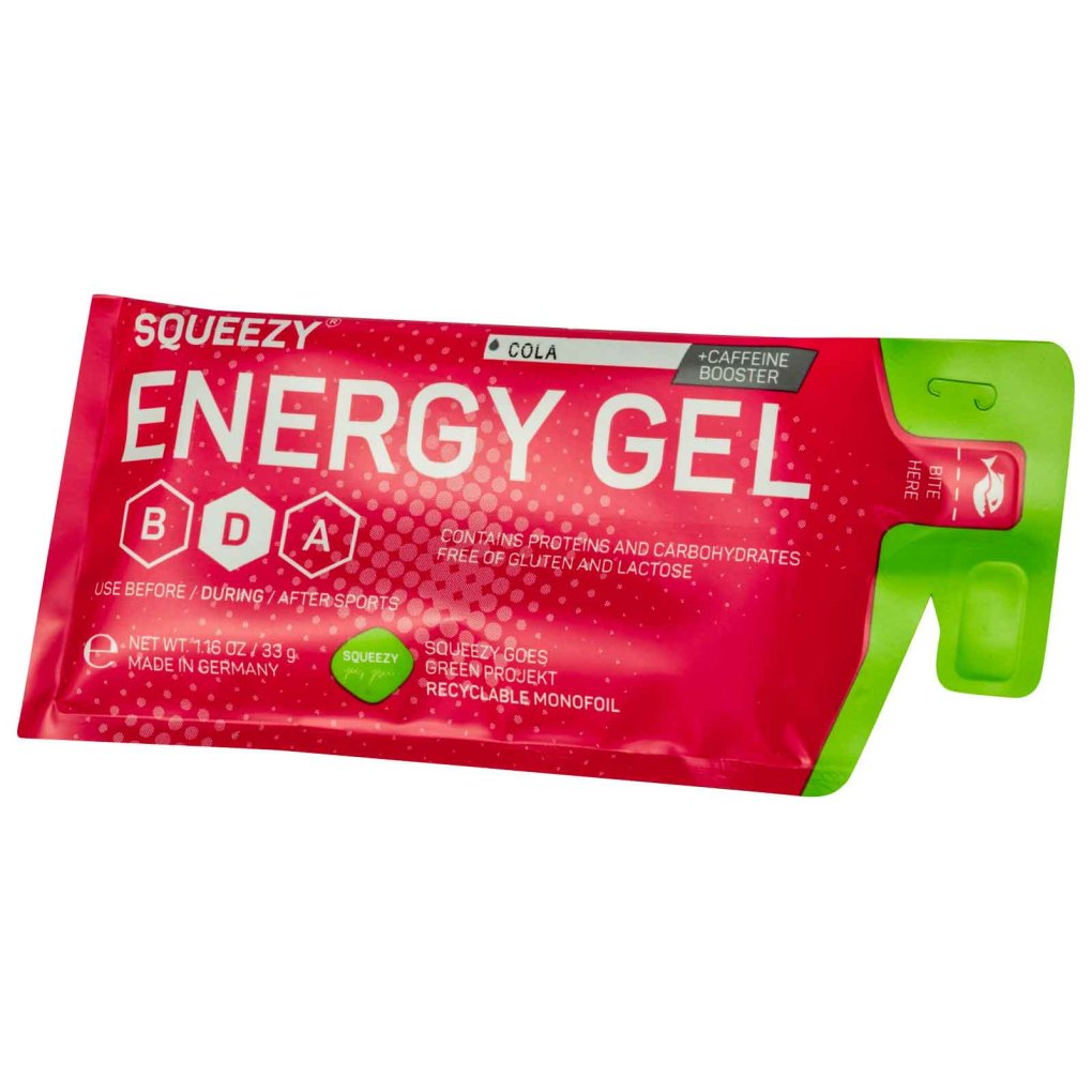 Squeezy Energy Gel Caffeine Boost - Carbohydrate Gel - 12x33g