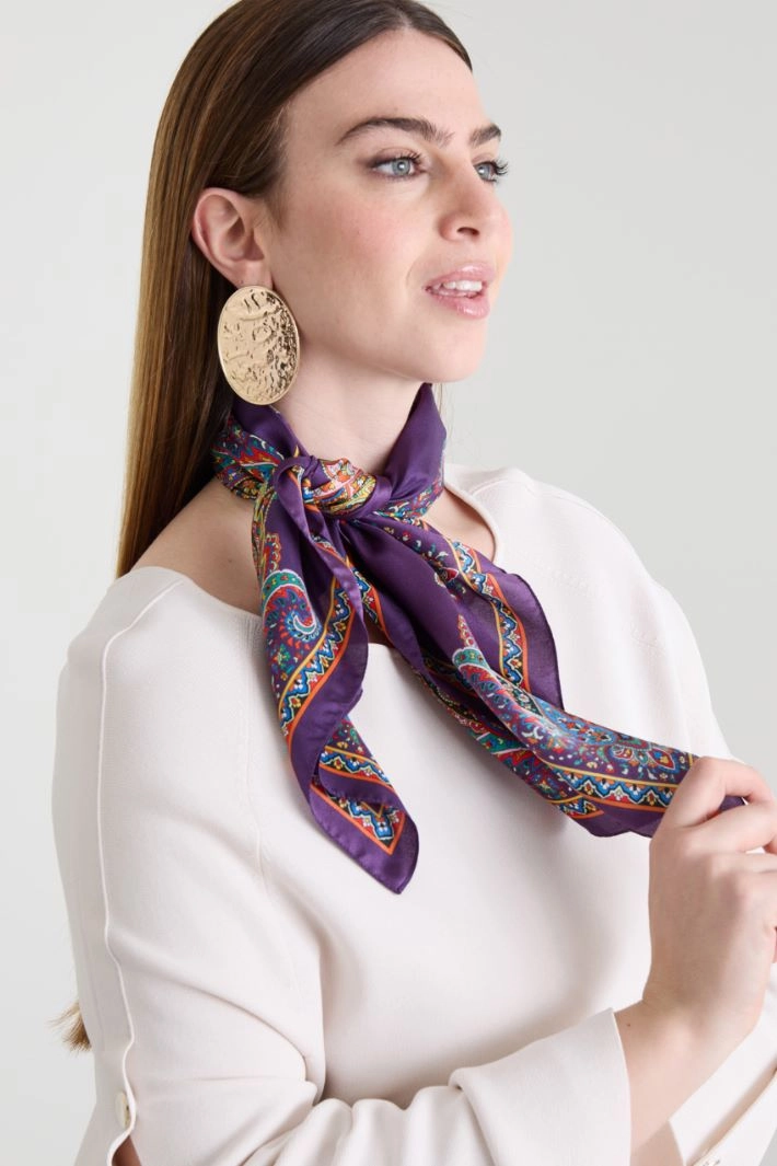 Silk twill scarf - VIOLET