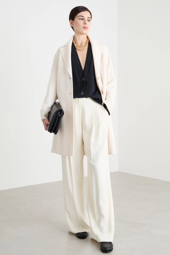 Double-faced wool-blend coat - WHITE