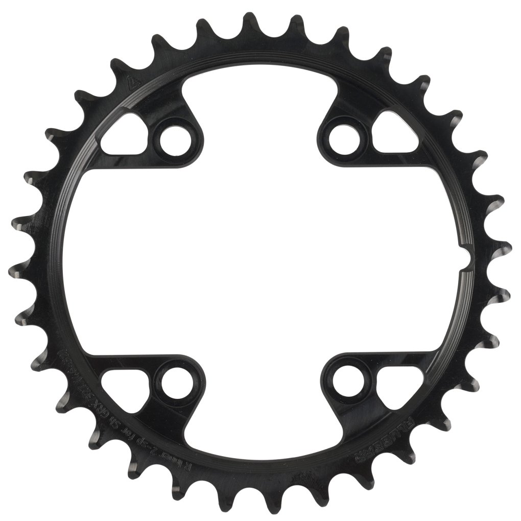 Alugear Chainring - Gravel | 4x BCD 80 (Shimano GRX / inside) | 2x 11/12s - round | black