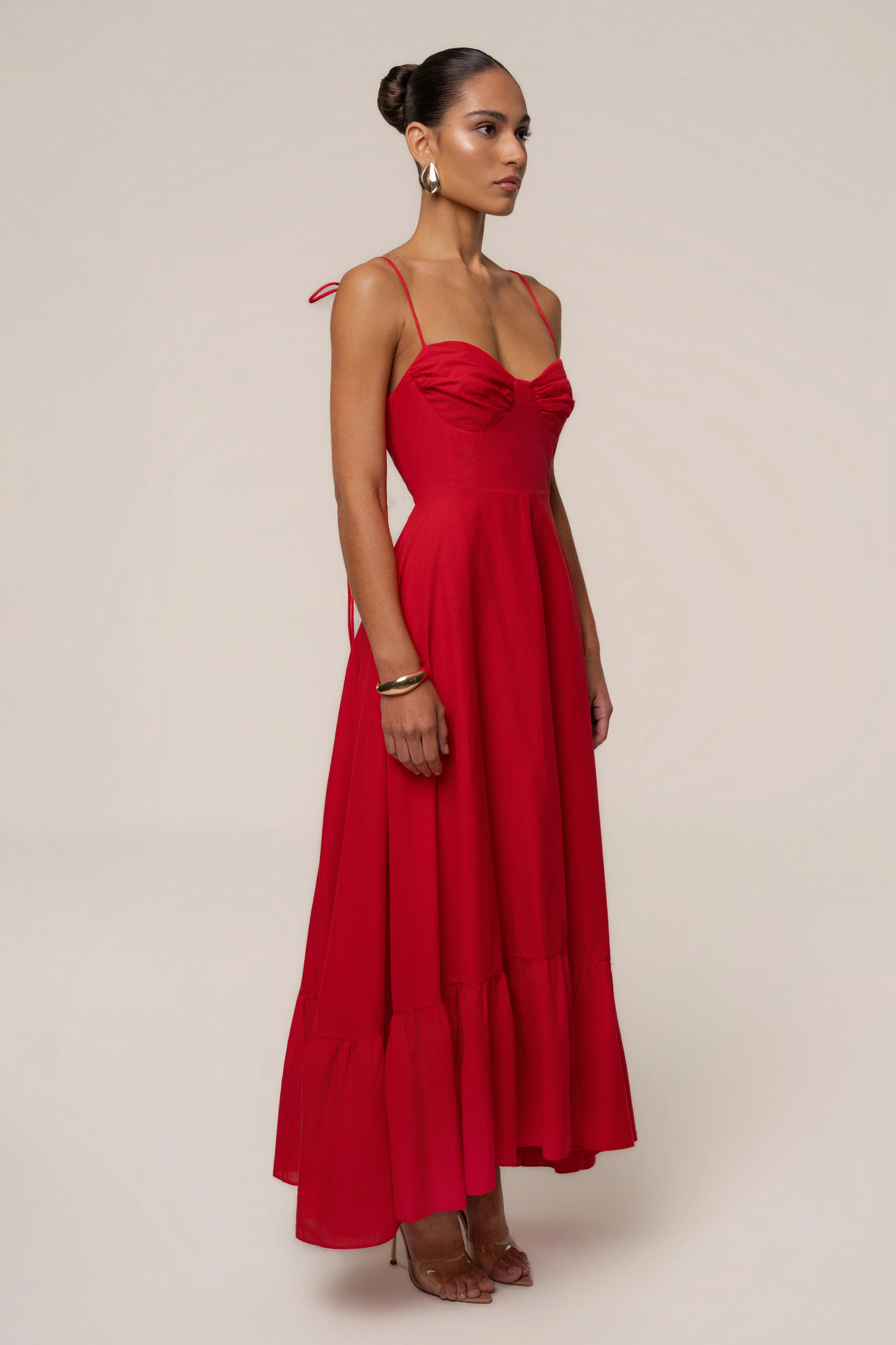 Red Romantic Flow Maxi Dress