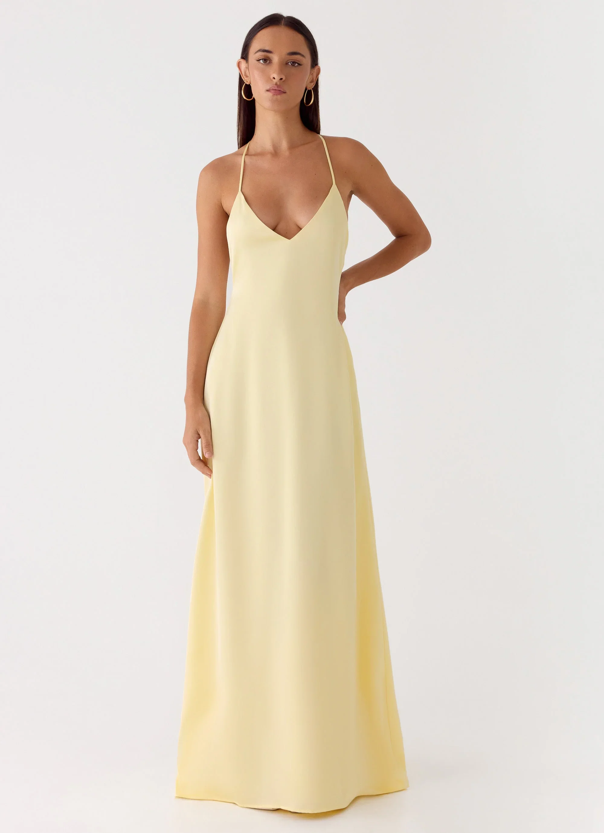 Fine Line Maxi Dress - Yellow