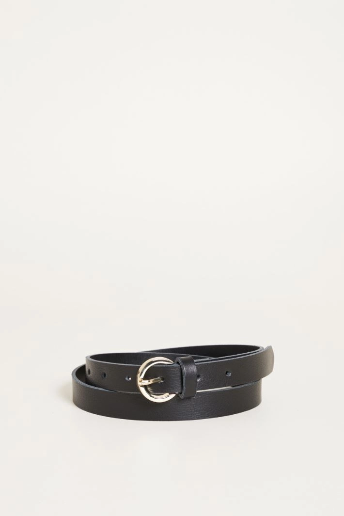 Leather belt - BLACK