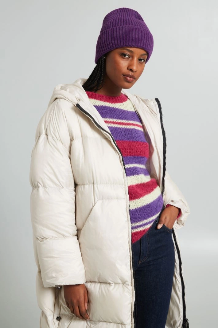 Turn-up beanie hat - VIOLET