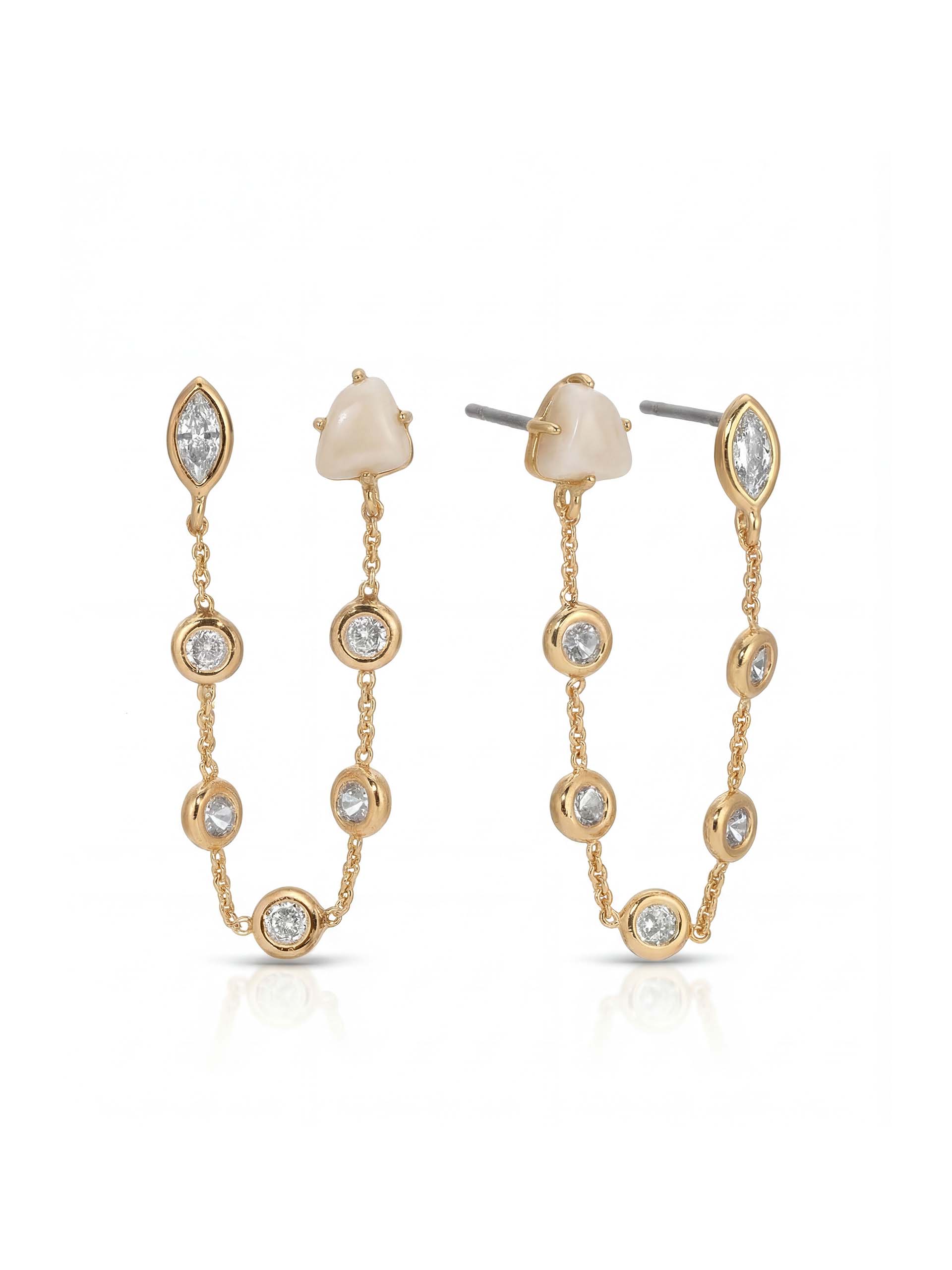 Double Piercing Bone Earrings