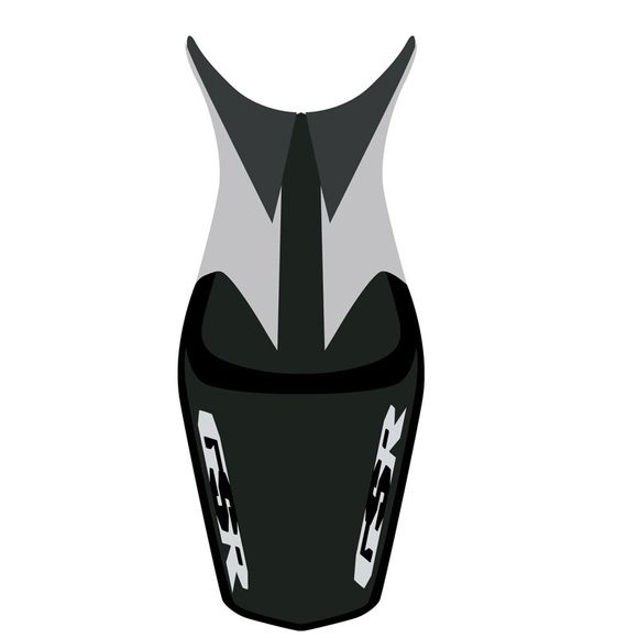 Bagster saddle cover light grey/black/matte black/silver lettersRef: 2176K