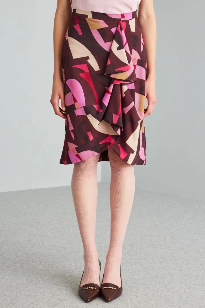 Tulip ruffled skirt - BURGUNDY PINK