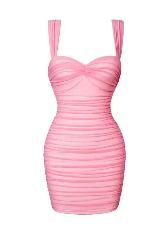 Black and Red Ruched Tight Dress