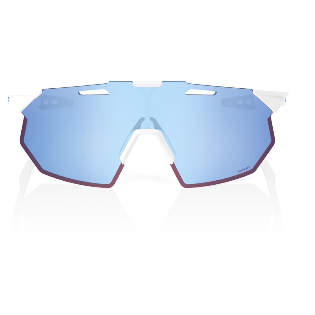 100% Hypercraft SQ Glasses - Soft Tact White - HiPER Blue Multilayer | Clear