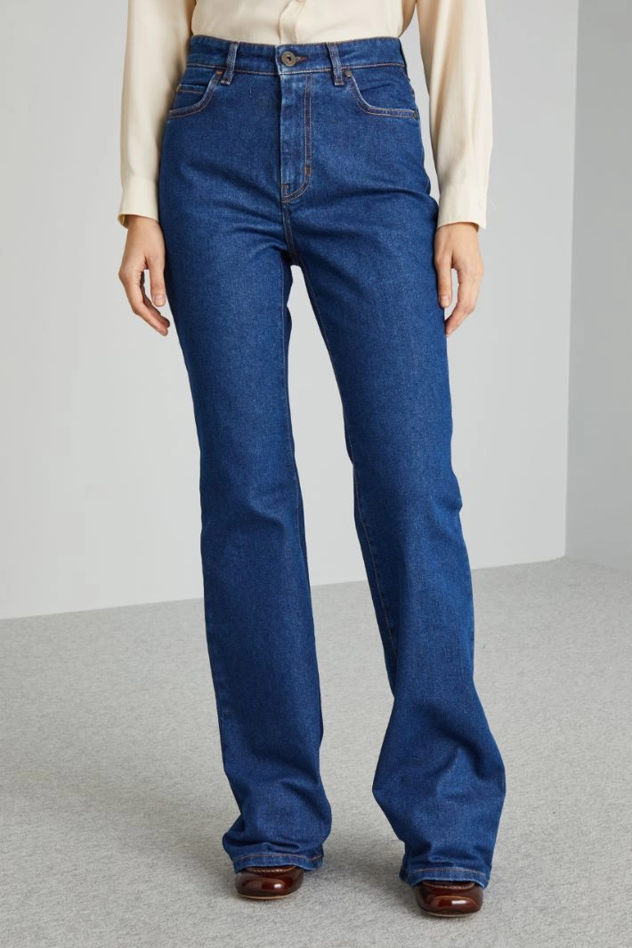 Bell bottom denim jeans - DENIM BLUE