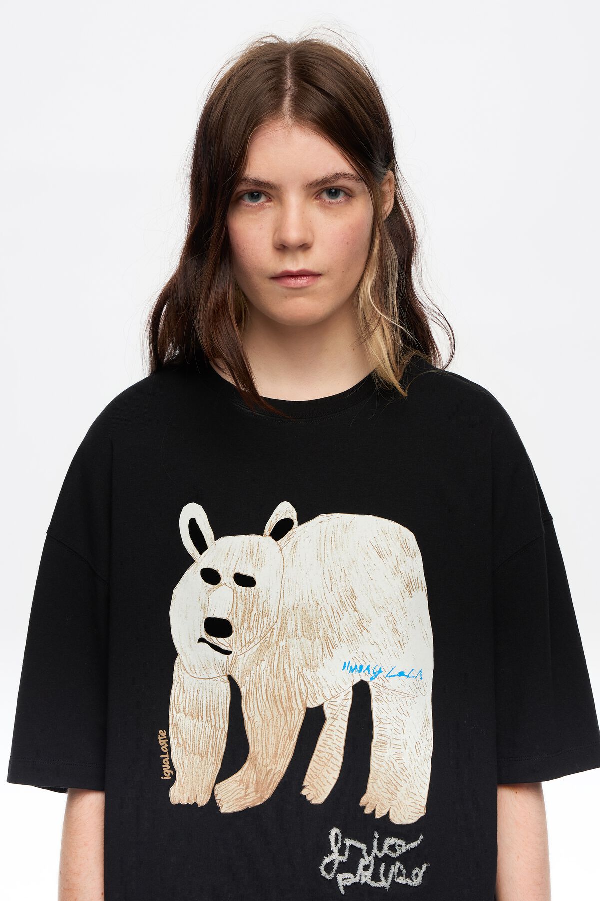 Black Frío Peludo logo short-sleeved T-shirt