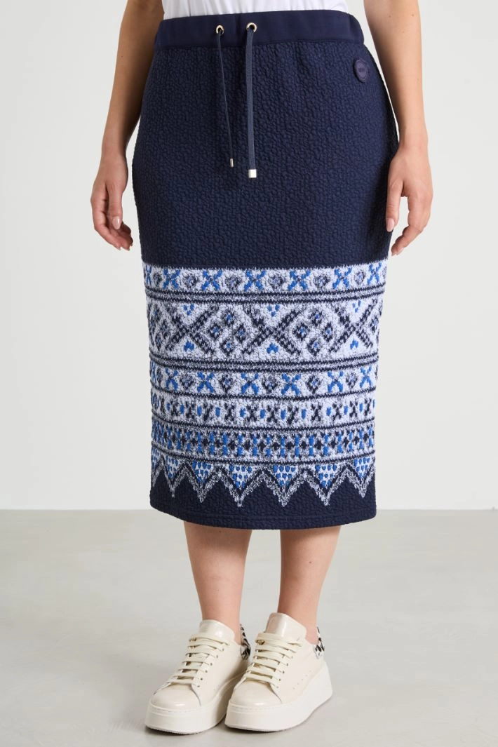 Jersey jacquard skirt - NIGHT BLUE