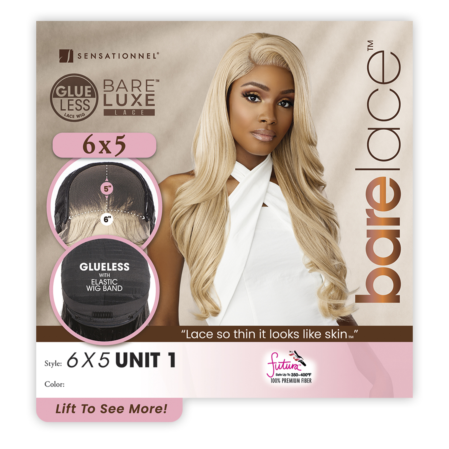 Sensationnel HD Lace Front Wig BareLace Glueless 6X5 Closure Wig Unit 1