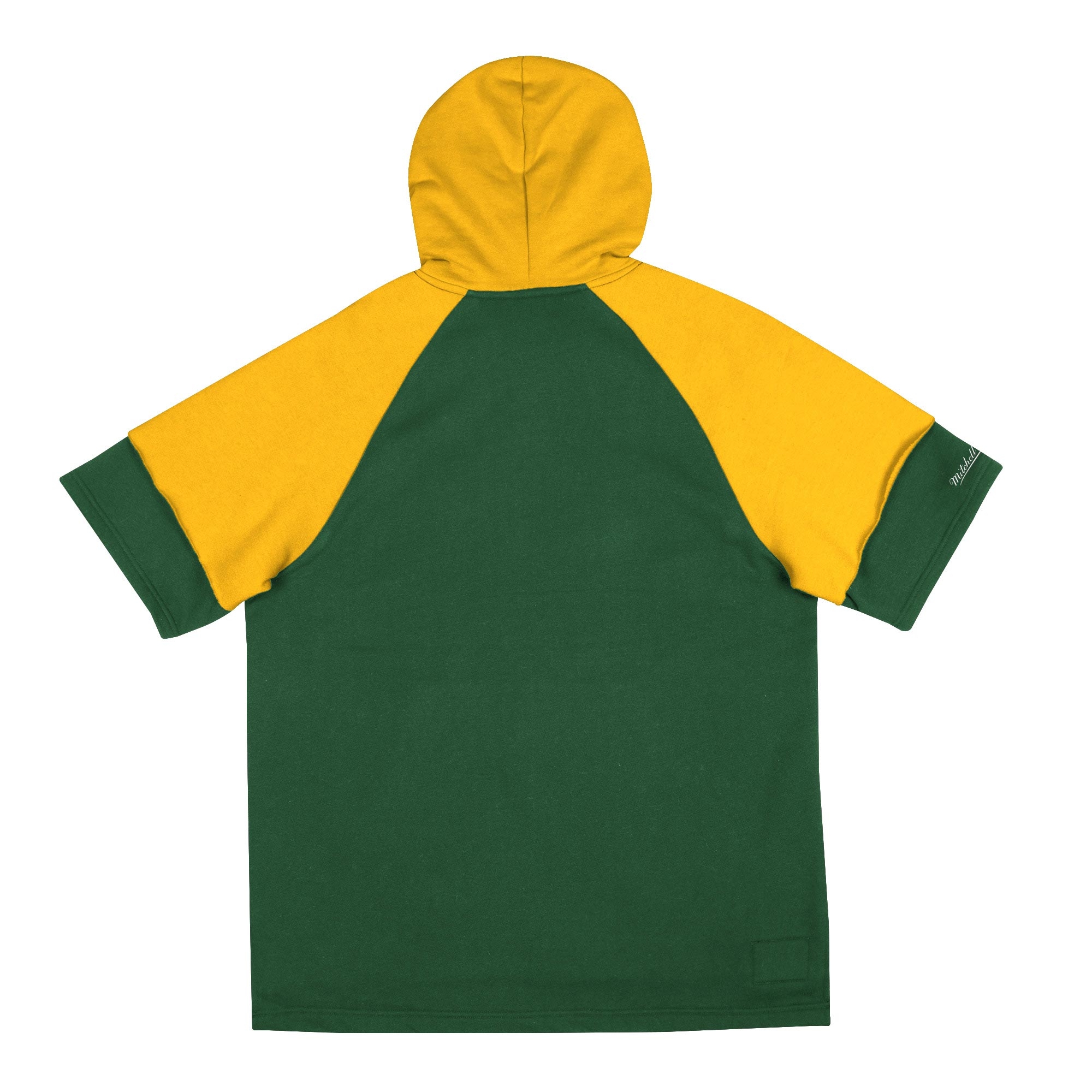 Green Bay Packers Mitchell & Ness Cut Sleeves Fleece Short Sleeve NFL Hoodie