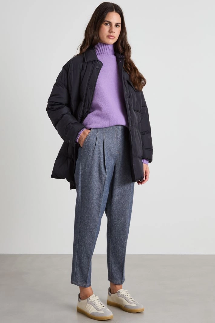 Baggy denim effect trousers - LIGHT BLUE