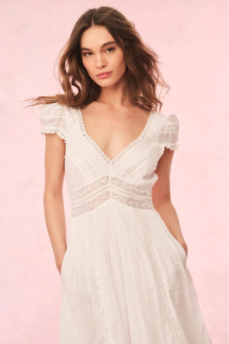 Suvi Cotton Midi Dress - White