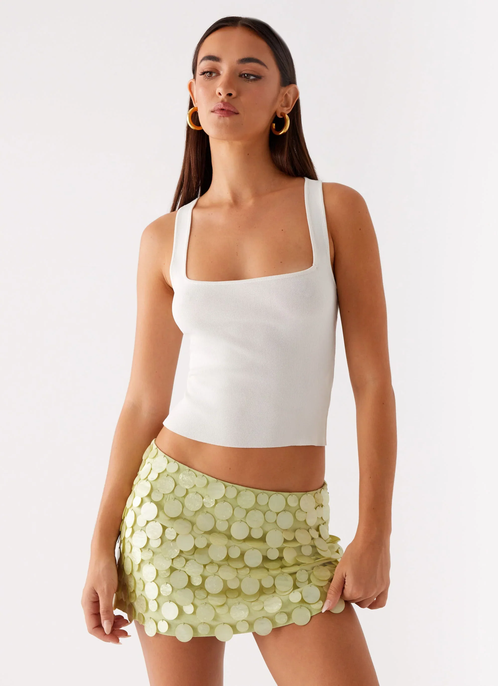 Movie Star Mini Skirt - Lime Green