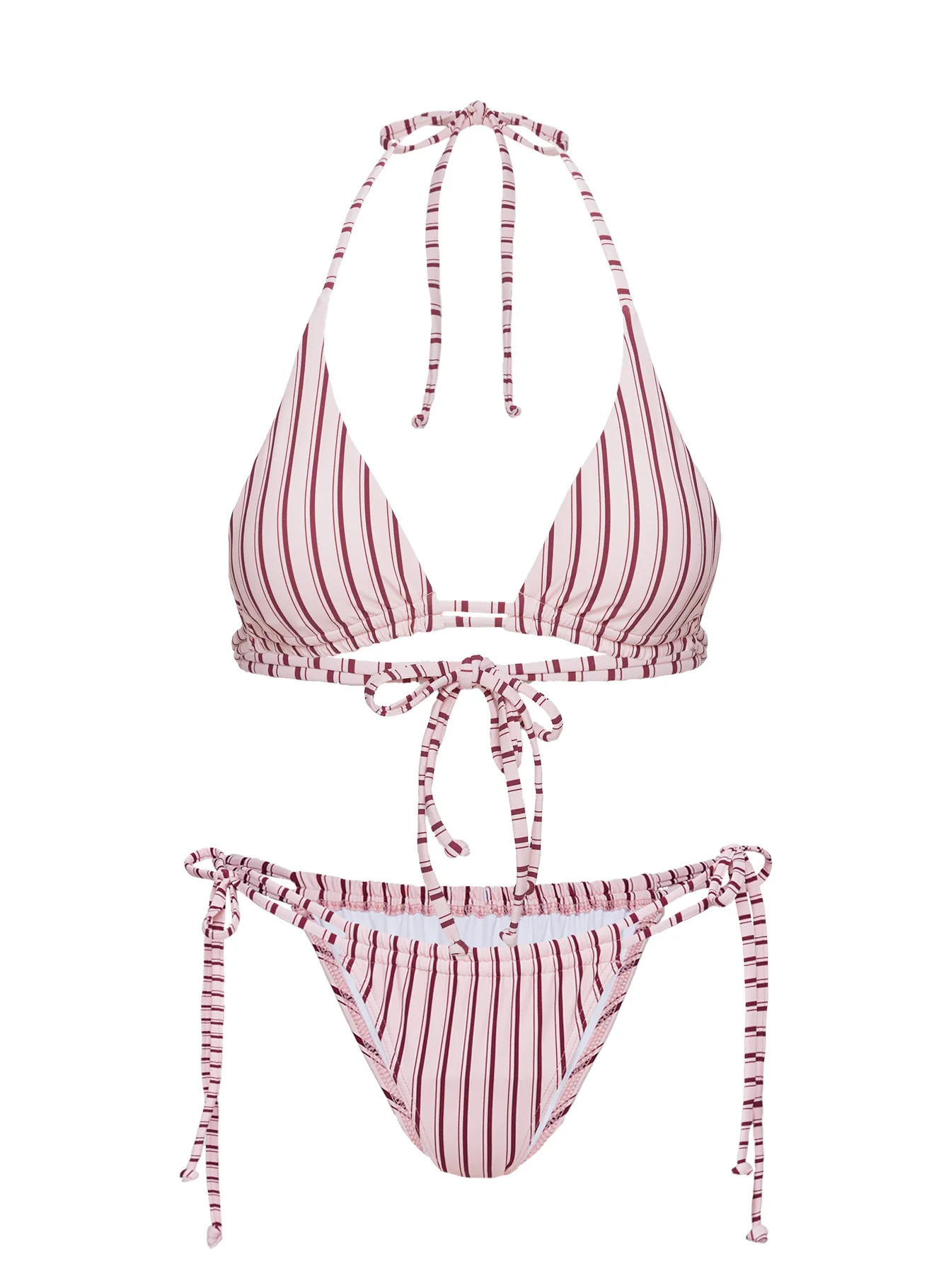 Seahaven Tie Side Bikini Bottoms Pink Stripe