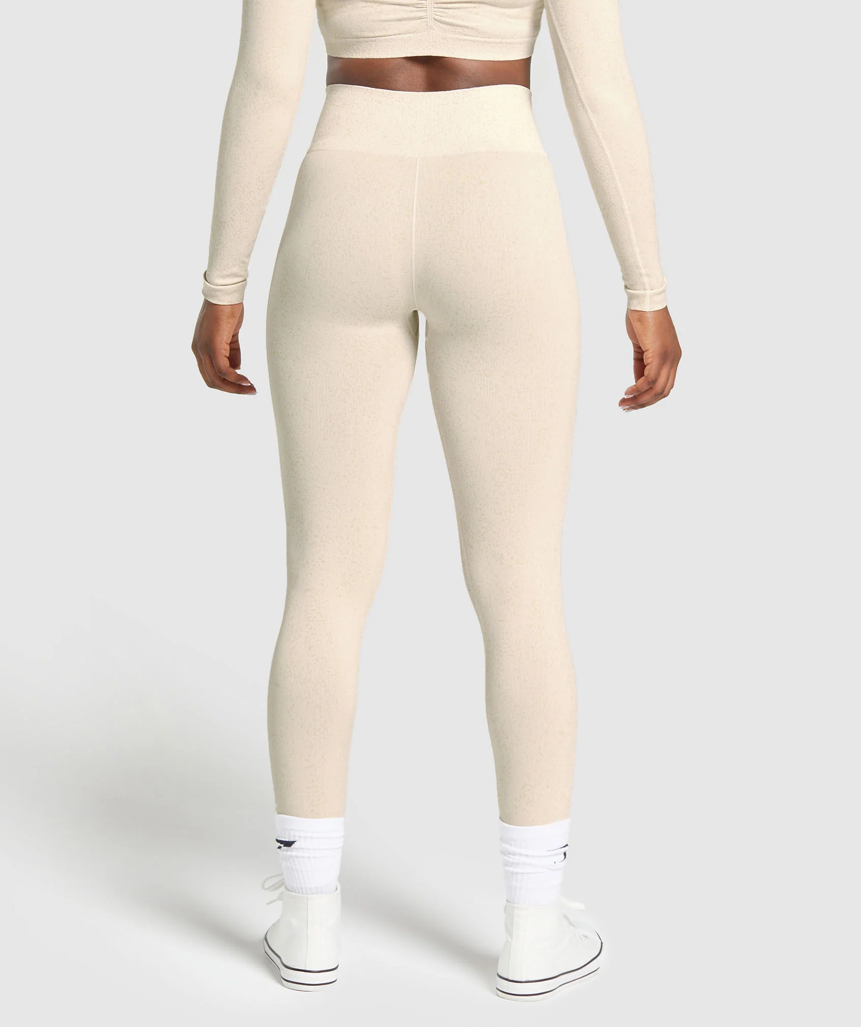 Adapt Fleck Seamless Leggings Coconut White