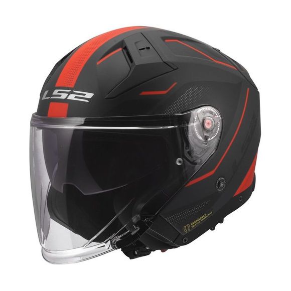 Casque jet LS2 OF603 INFINITY II - VEYRON - Noir / RougeRef : LS0798