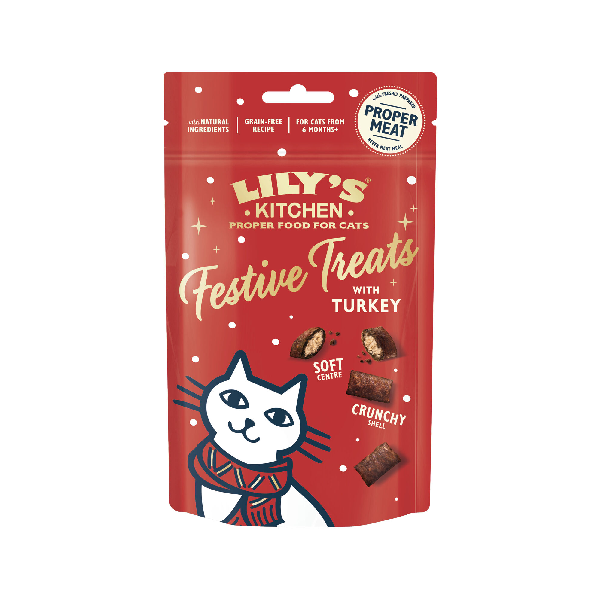 Lily's Kitchen Christmas Cat Treats - 60 grams