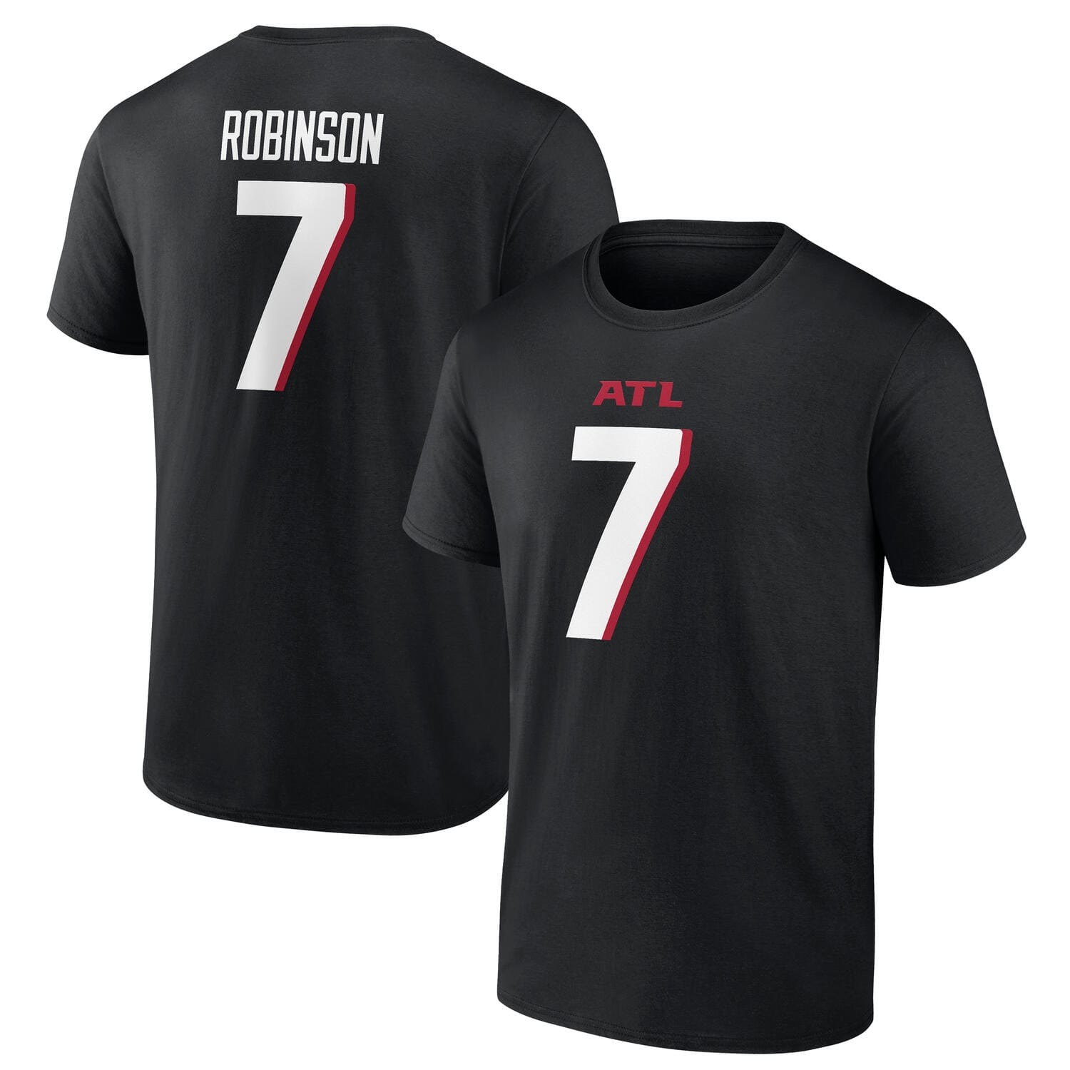 Bijan Robinson #7 Atlanta Falcons Player NFL T-Shirt Black