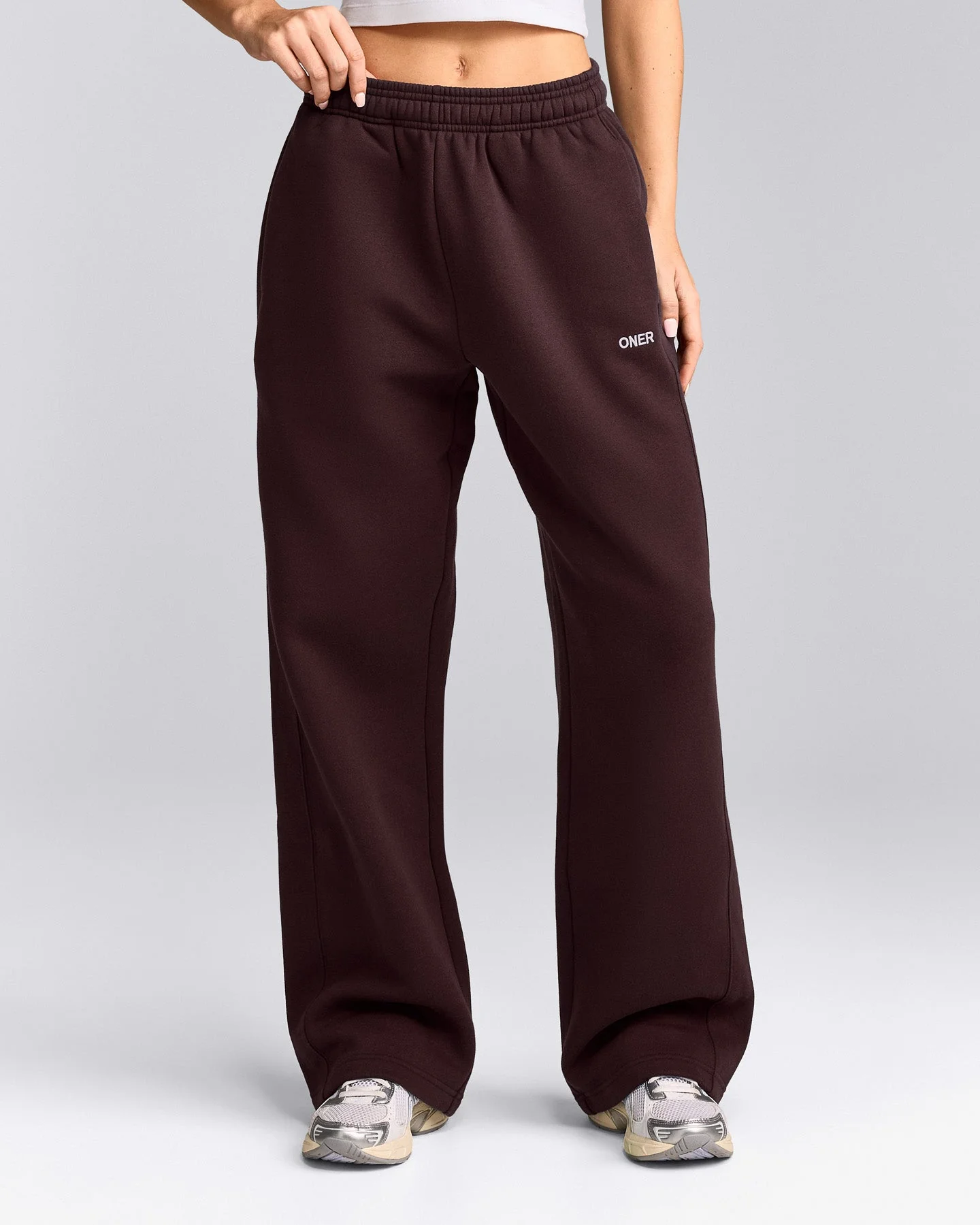 Foundations Cosy Straight Leg Joggers | Plum Brown