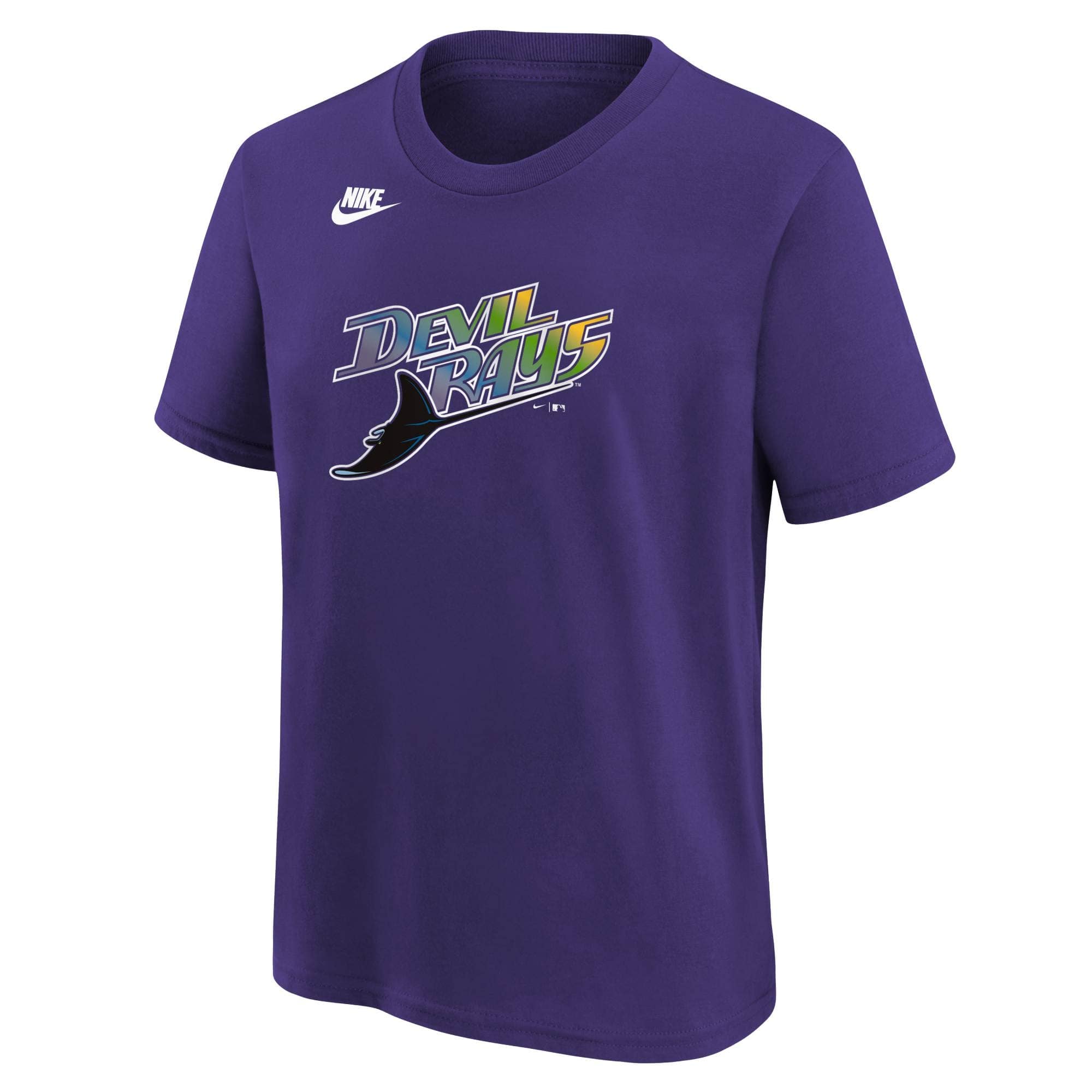 Tampa Bay Rays Cooperstown Logo Nike MLB T-Shirt Purple (YOUTH)