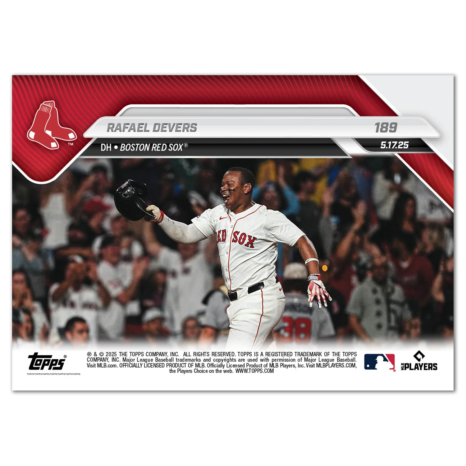 Rafael Devers - 2025 MLB Topps NOW® - Card 189