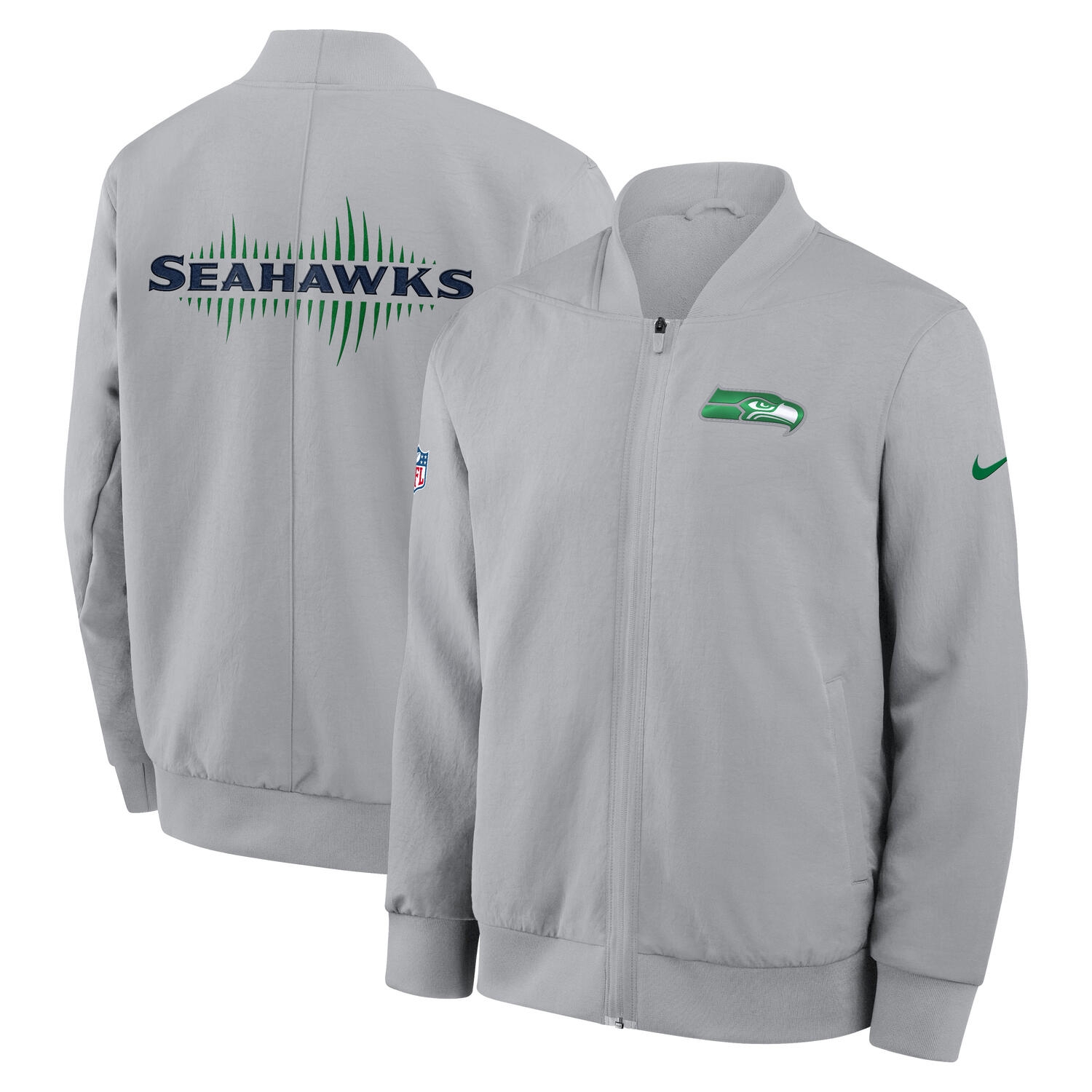 Seattle Seahawks 49ers 2025 Rivalries Sideline Bomber Jacke Grey