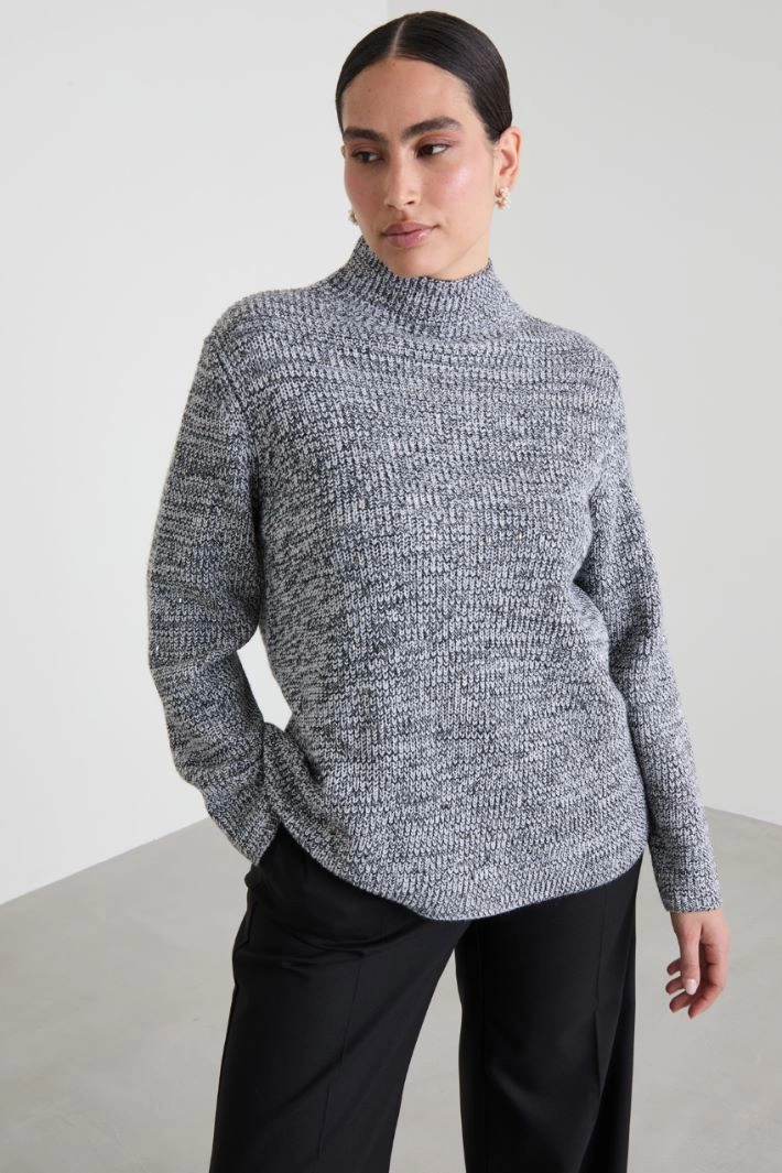 Wool sweater with rhinestones - GREY