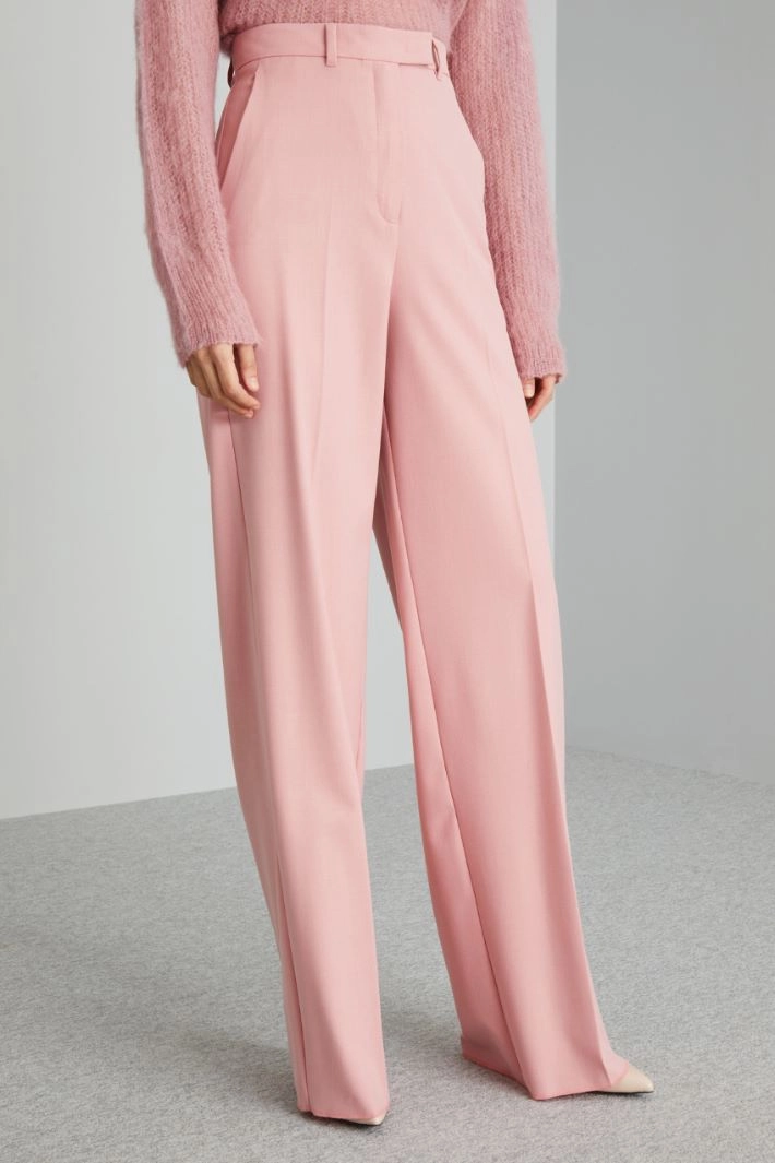 Canvas palazzo trousers - PINK