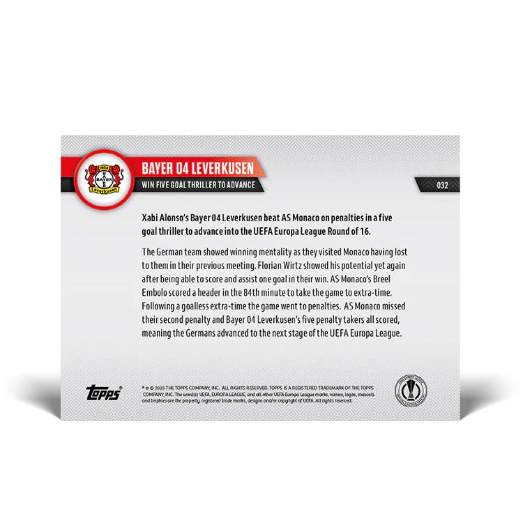 Topps UK - Win five goal thriller to advance - EL TOPPS NOW® Card #32