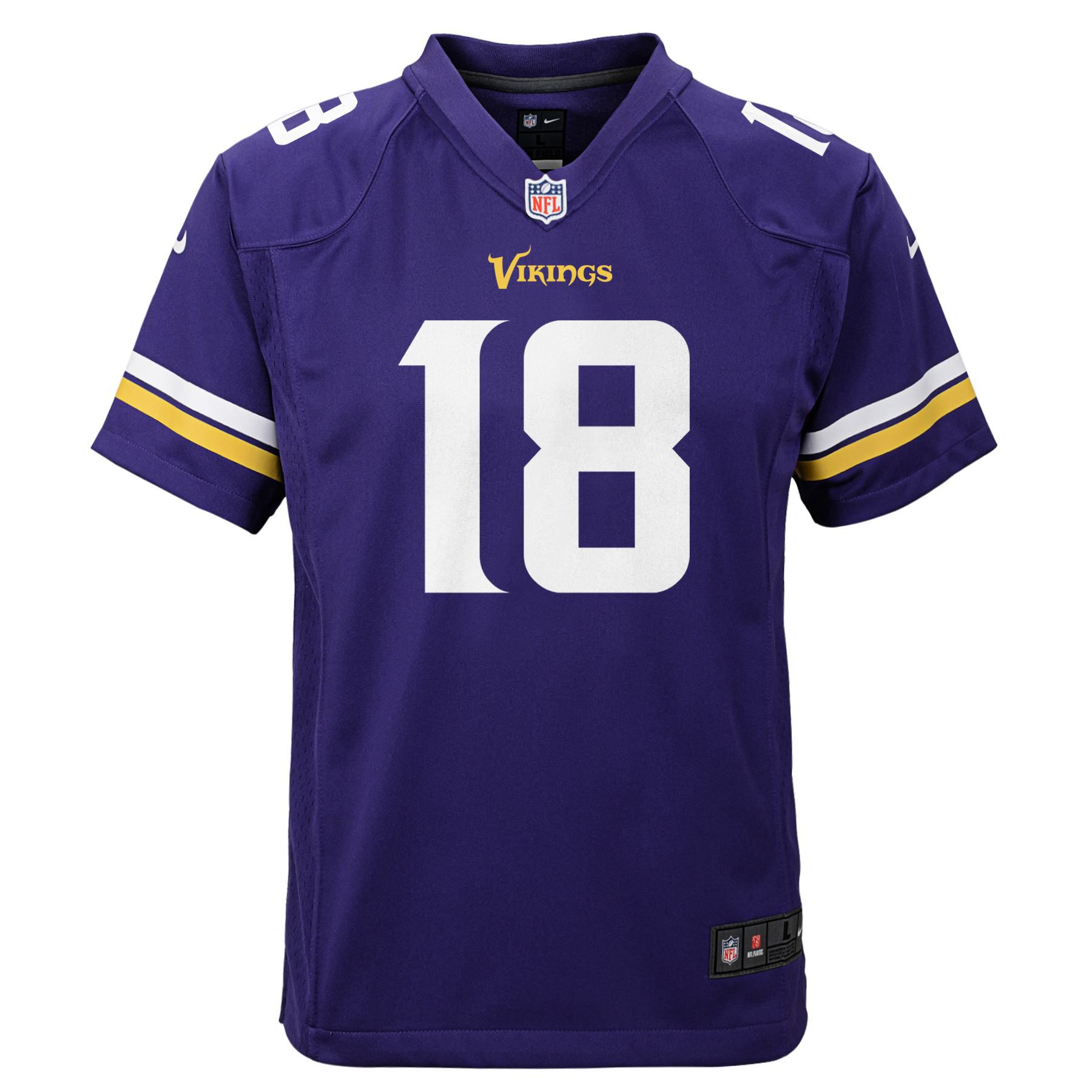 Justin Jefferson #18 Minnesota Vikings Game Football NFL Jersey Purple (YOUTH)