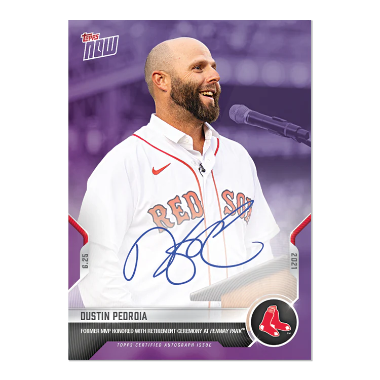 On-Card Auto # to 25 - Dustin Pedroia - 2021 MLB TOPPS NOW® Card 411C