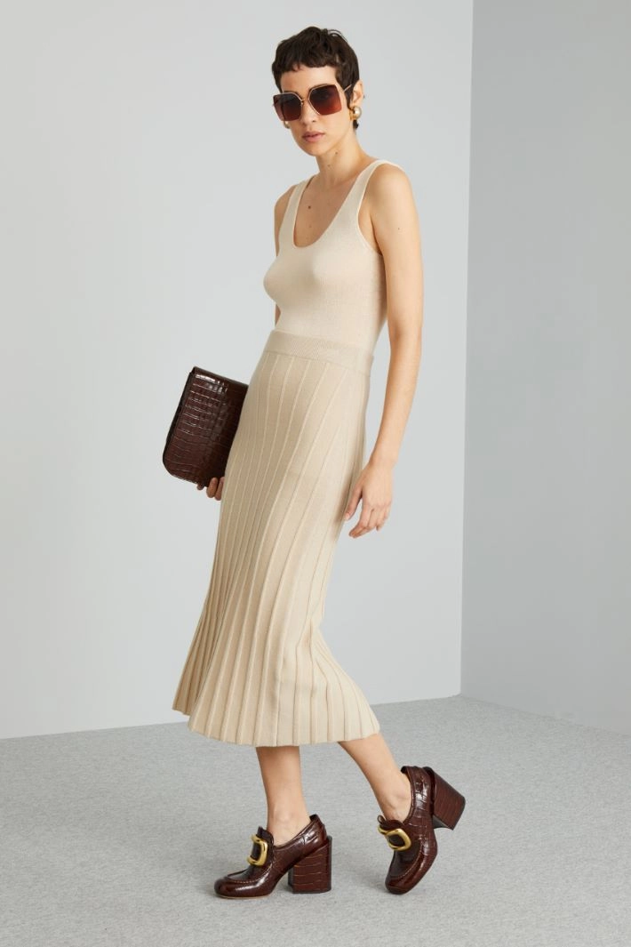 Wool yarn skirt - SAND