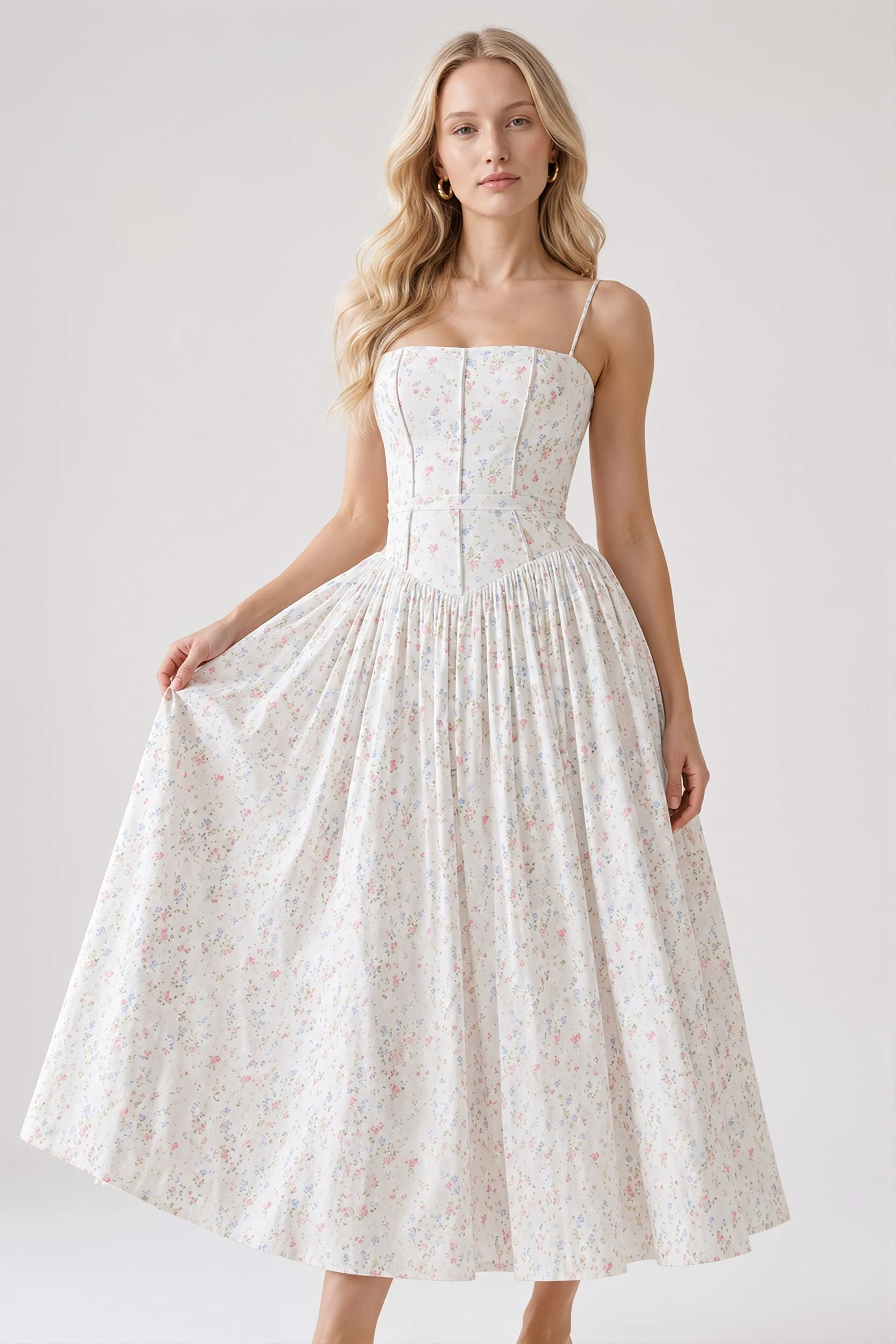 Floral Print Cami Slim Fit Maxi Dress