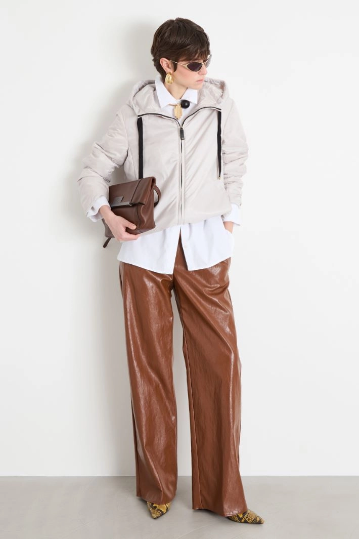 Short padded jacket in water-repellent canvas - GREY