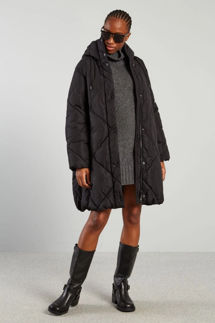 Water-repellent taffeta down jacket - BLACK