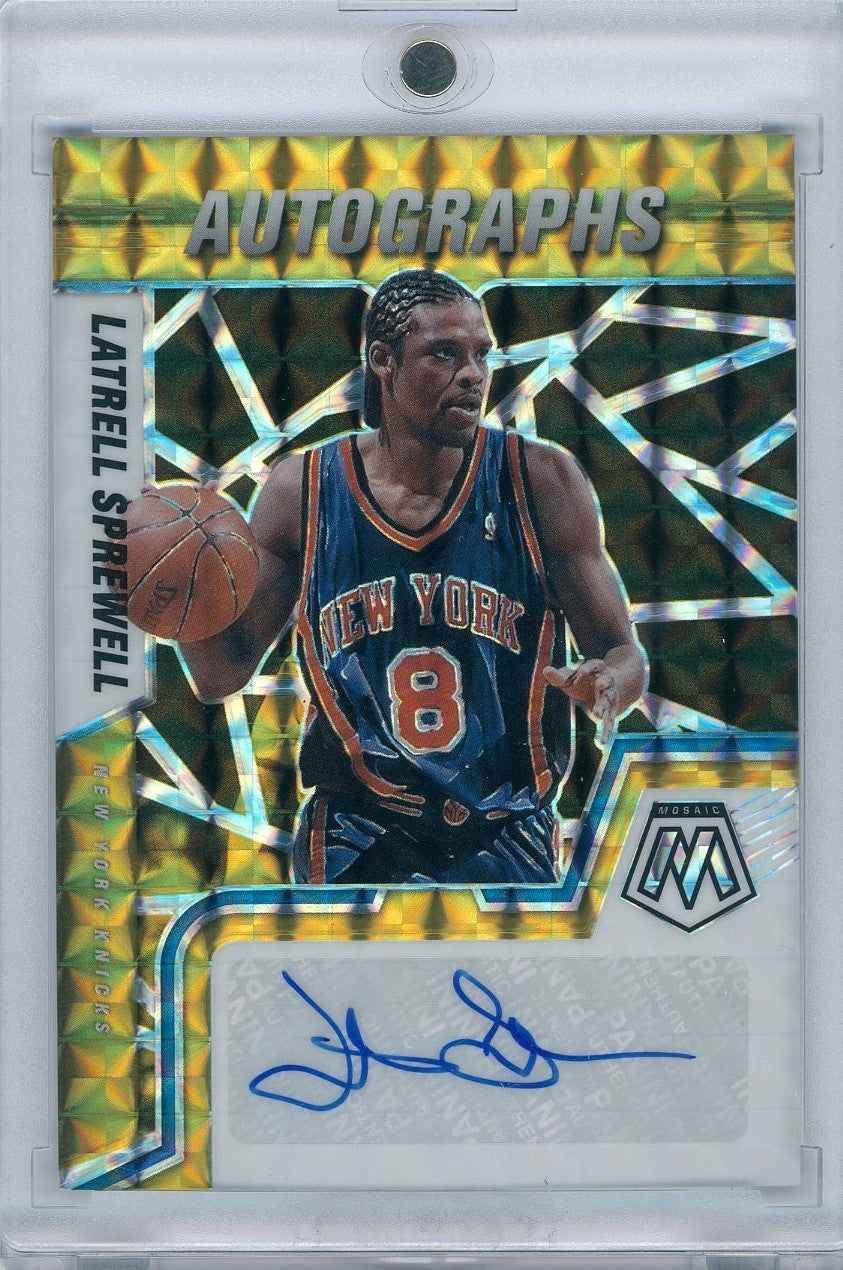 2021/22 Panini Basketball Mosaic #AM-LSW Latrell Sprewell Auto 03/10