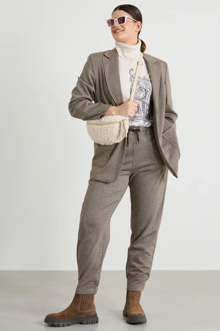 Jacquard trousers - BROWN