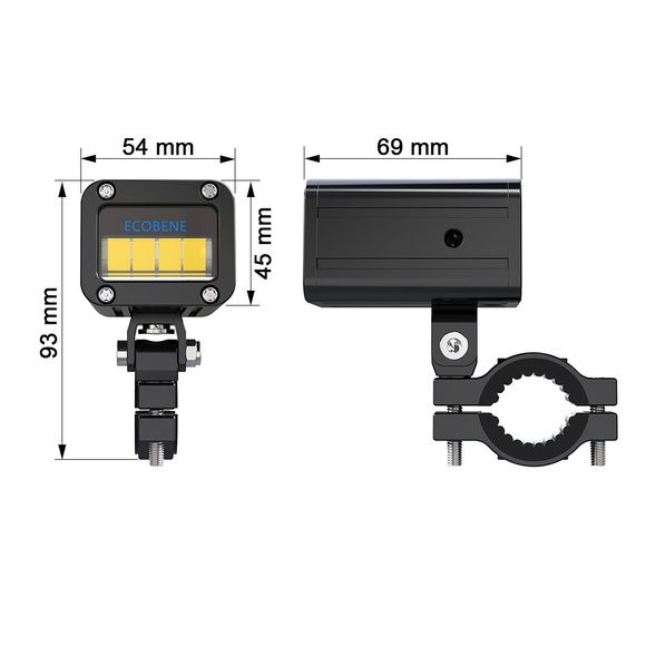 Sifam Additional Lights 2x30w long range with universal wireless control - BlackRef : SF0037 / PLA8002