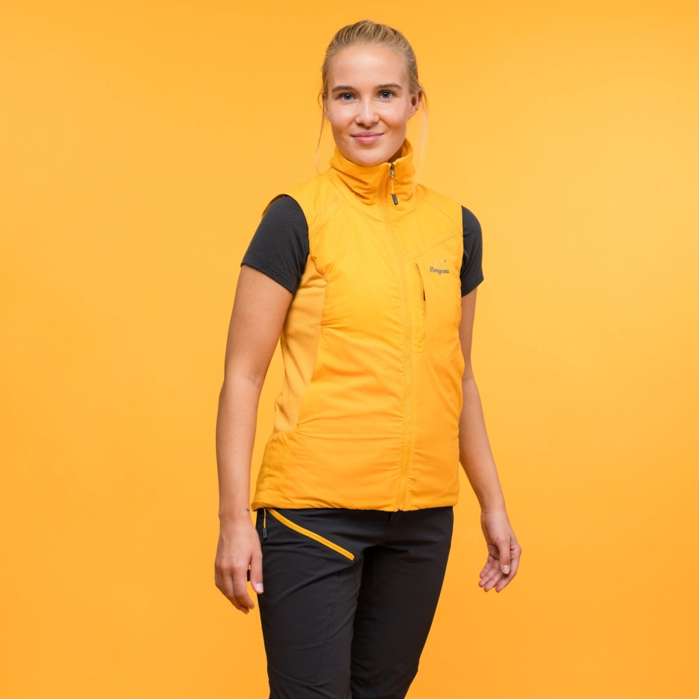 Bergans Y MountainLine Light Insulated Air Vest Women - mango yellow