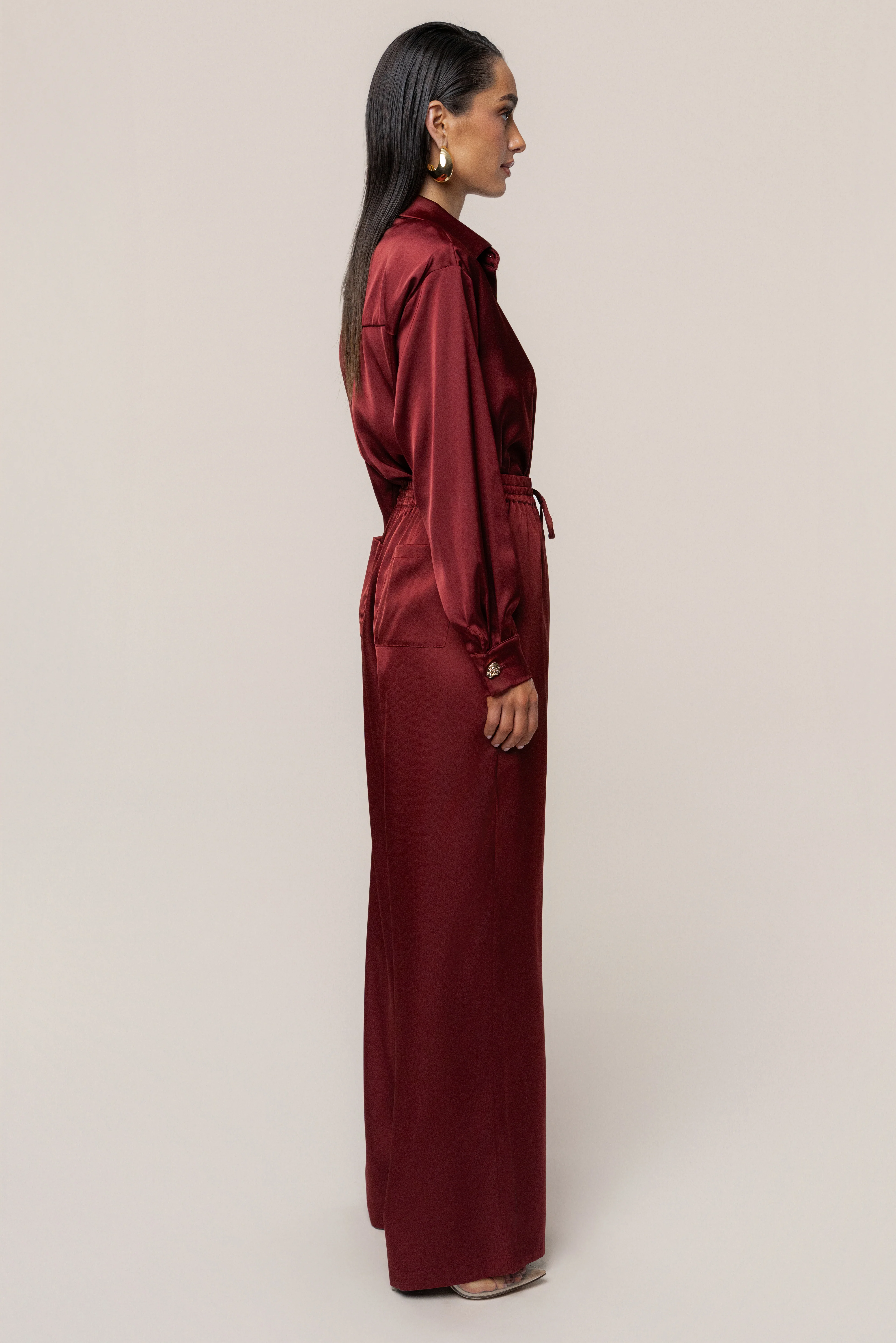Burgundy Sunny Day Drawstring Pants