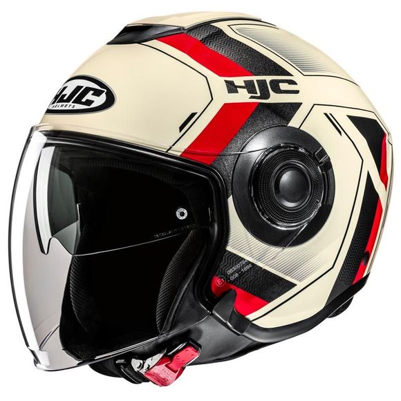 HJC I40N jet helmet - VELU - Beige / RedRef: HJ1322