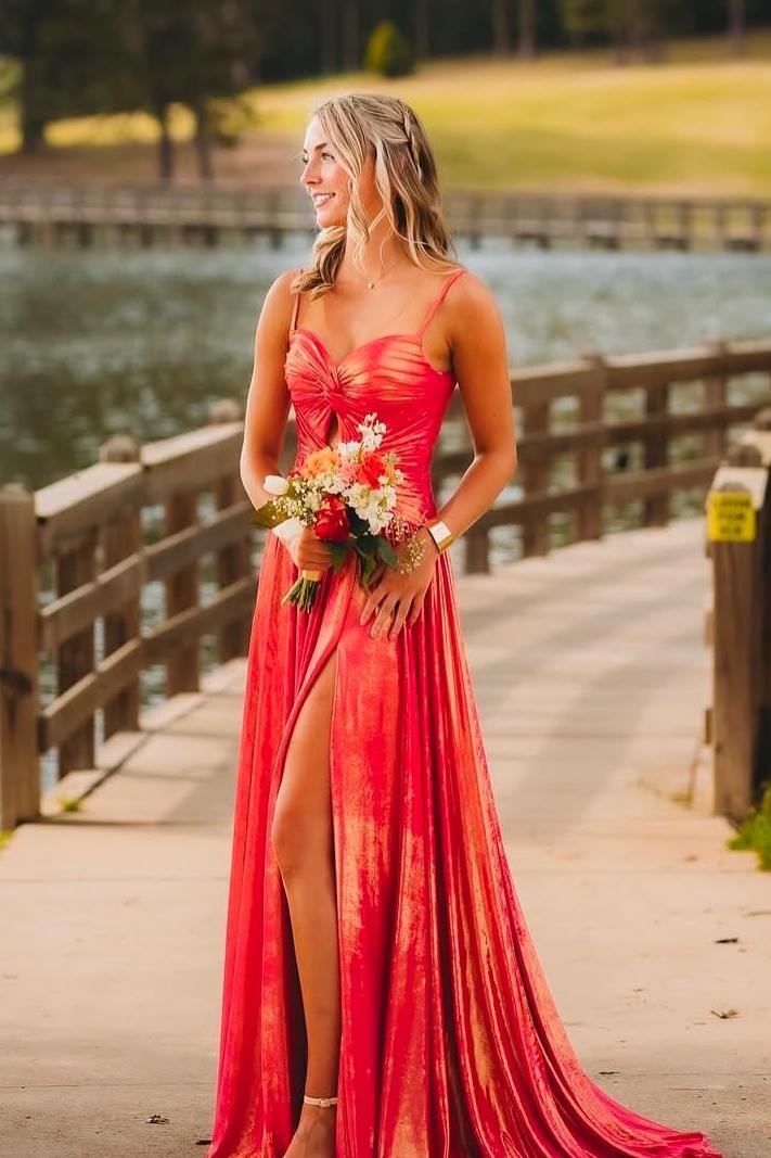 Twist Fuchsia Metallic Pleated A-line Dress