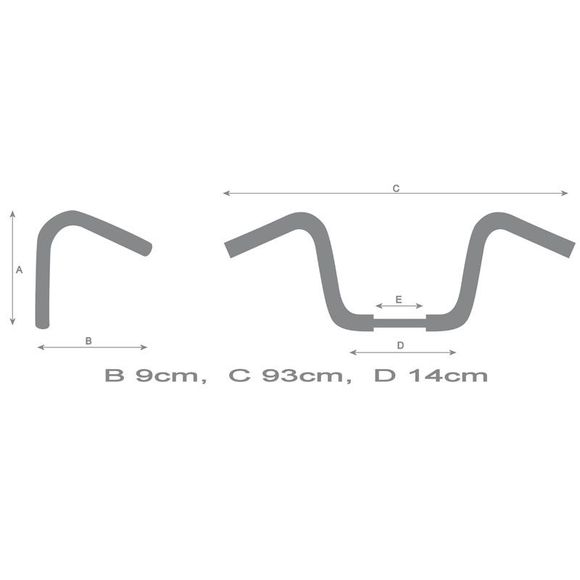 Highway Hawk Fighter Handlebar 22 mm Universal - GrayRef: HIG0002 / 55-255