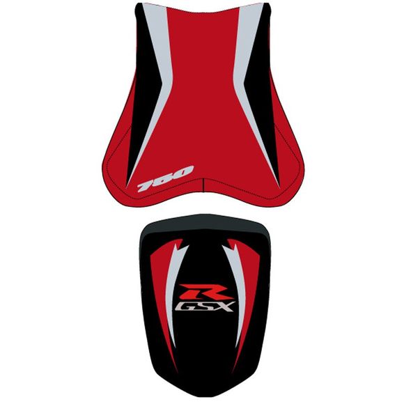 Housse de selle Bagster Noir/Gris/Vermillon/Lettres GrisesSUZUKI 750 GSX-R 750 - 2010Ref : 2201P