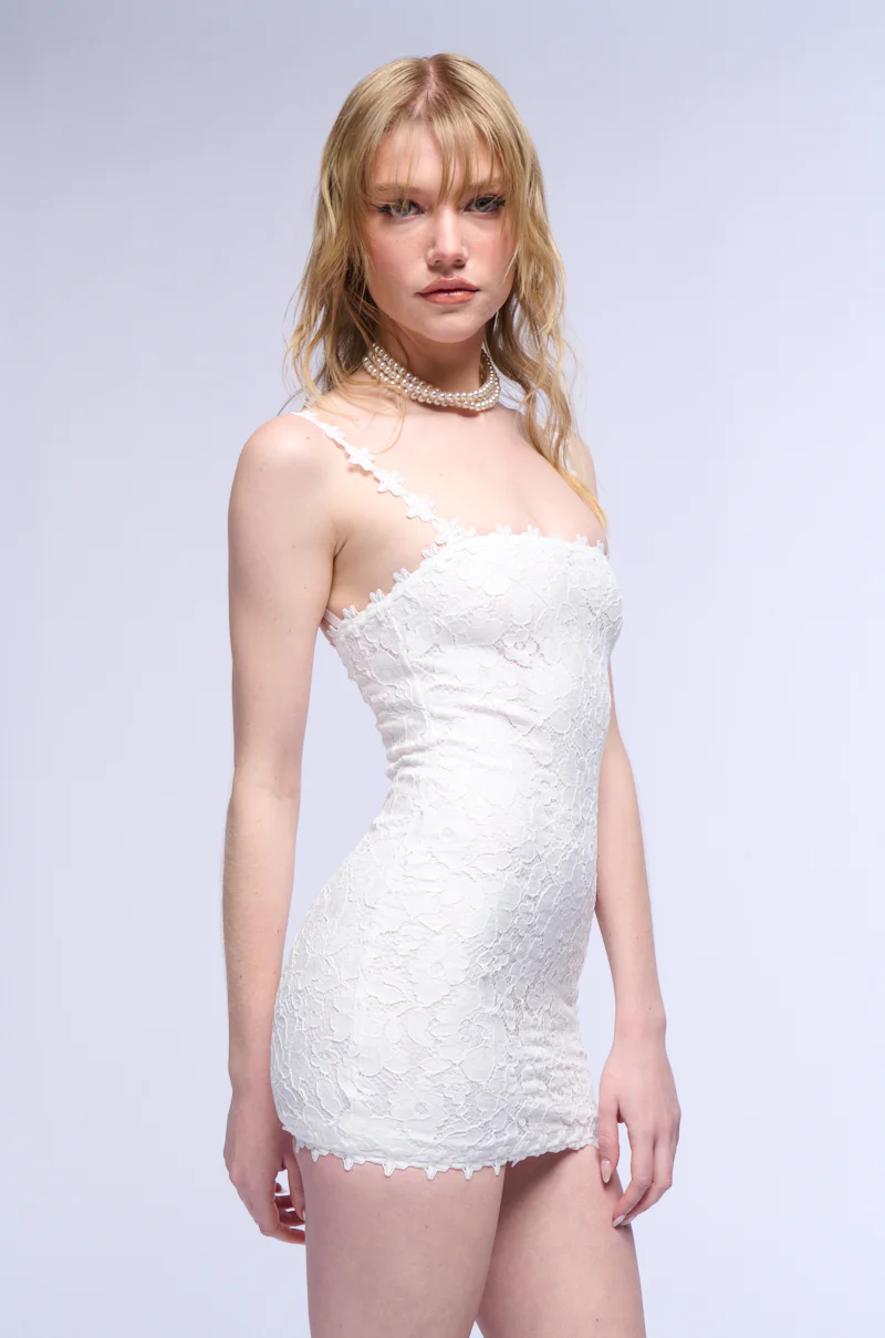 Cute As A Button Lace Mini Dress